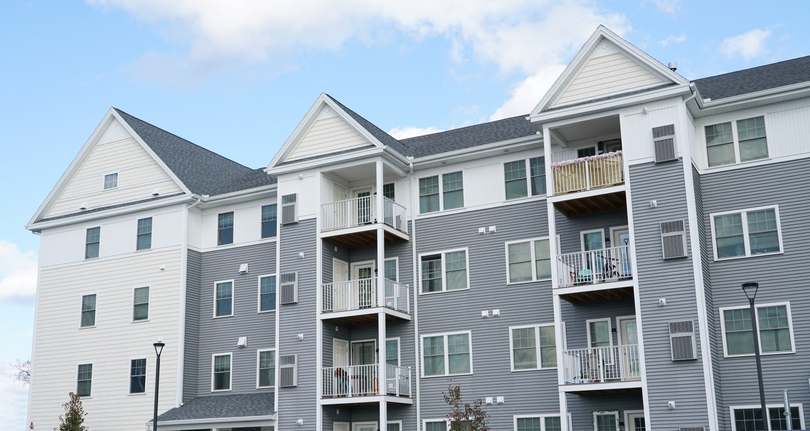 close up on modern rental apartment buildings