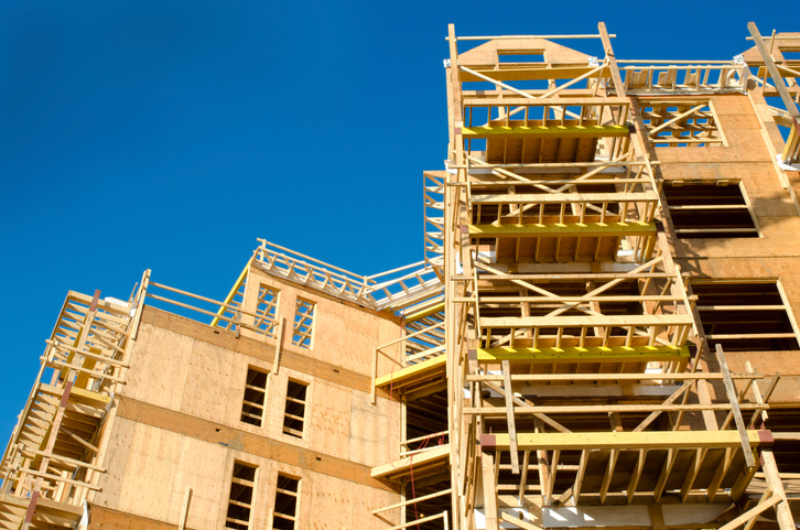 wood frame construction site